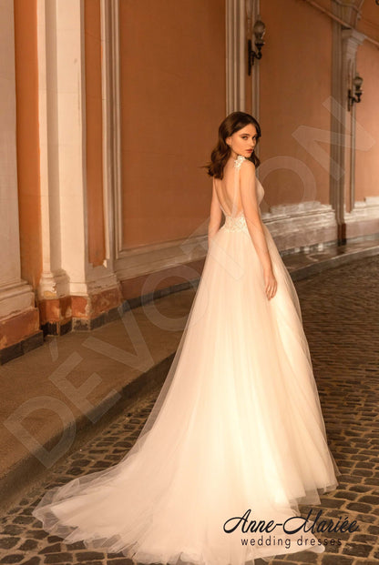 Elodie Open back A-line Sleeveless Wedding Dress Back