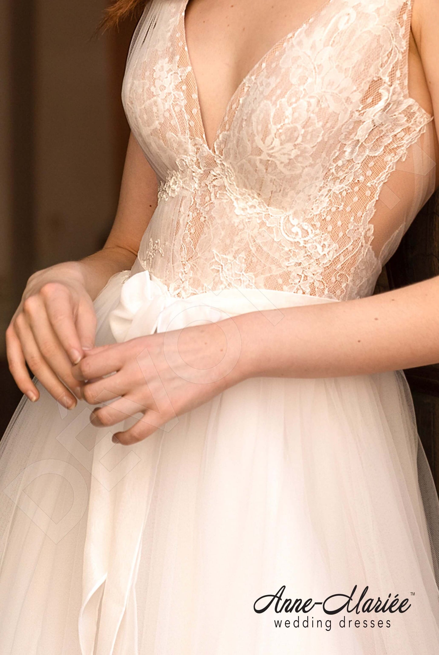 Elodie Open back A-line Sleeveless Wedding Dress 5