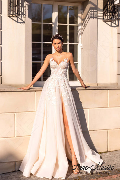 Flor Open back A-line Sleeveless Wedding Dress 5
