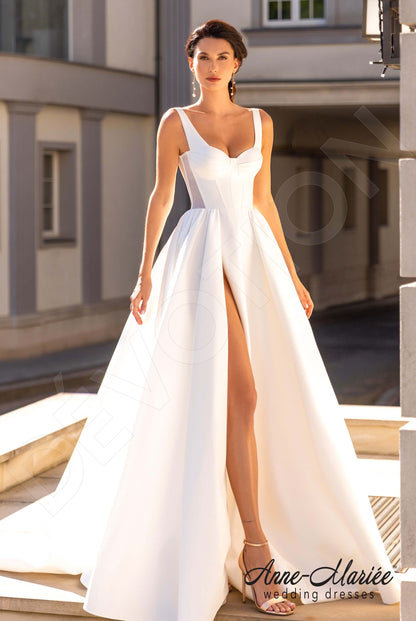 Ketrin Open back A-line Straps Wedding Dress Front
