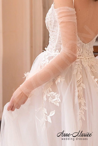 Lucile Open back A-line Detachable sleeves Wedding Dress 7