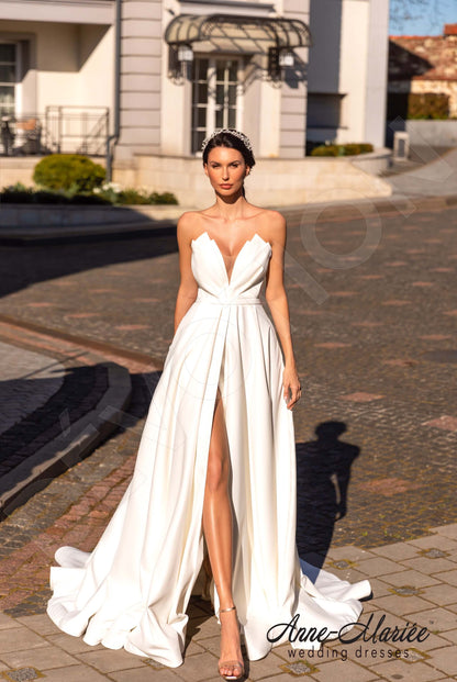 Mishel Open back A-line Strapless Wedding Dress 5