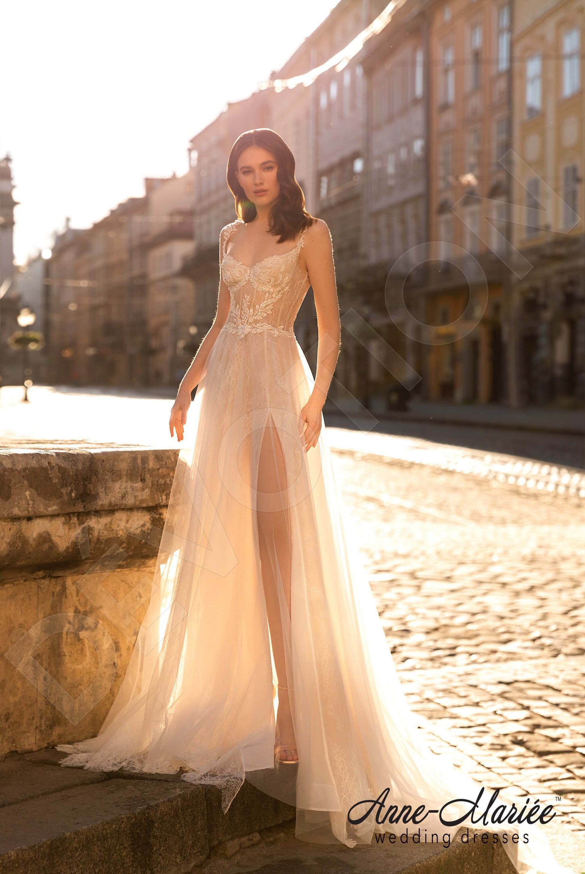 Olivy A-line Sweetheart Milk Nude Wedding dress