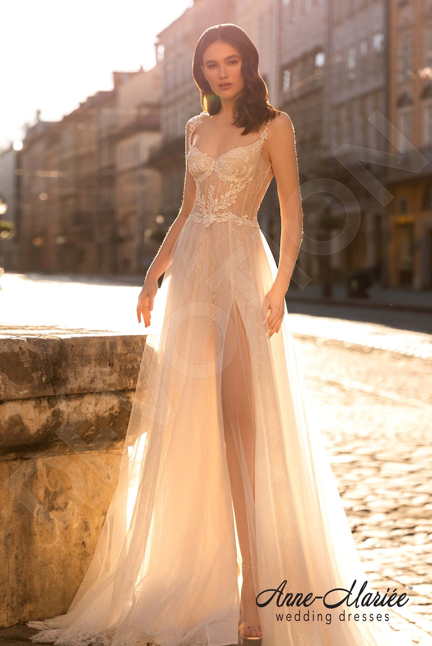 Olivy Open back A-line Straps Wedding Dress Front