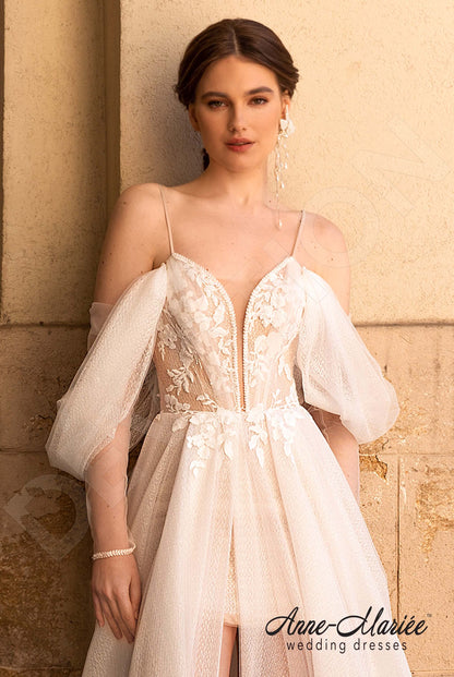 Orian Open back A-line Detachable sleeves Wedding Dress 6