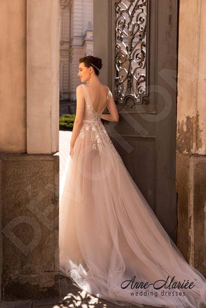 Selesta Open back A-line Sleeveless Wedding Dress Back